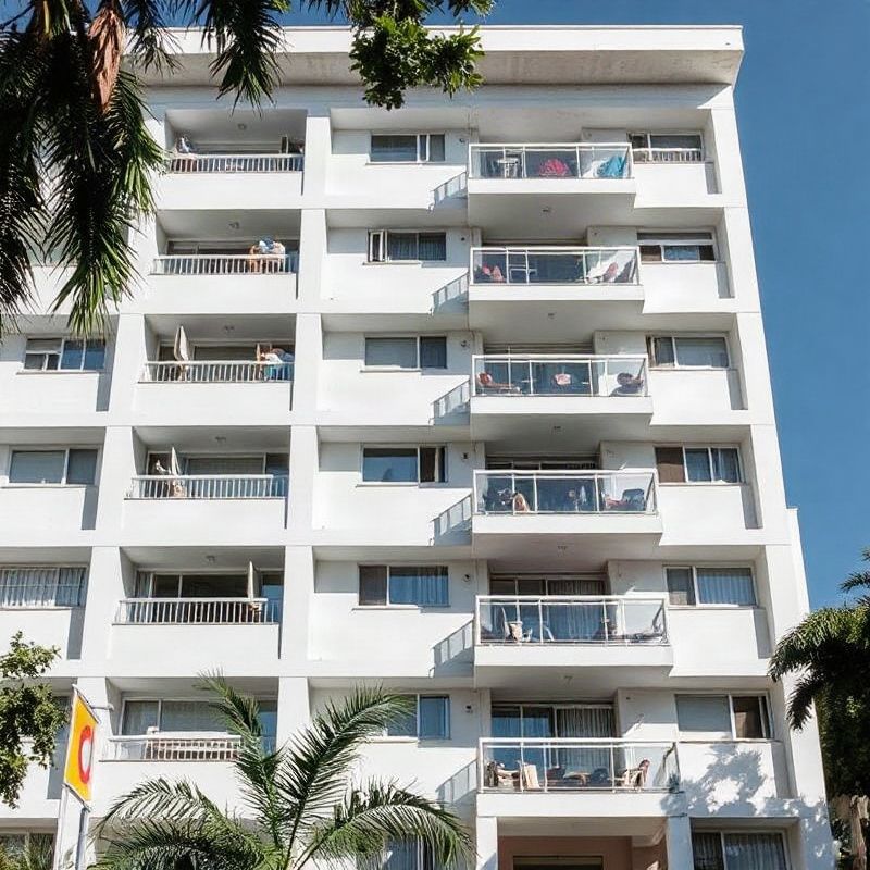 Curitiba apartment building exterior in natural light
